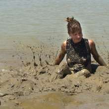 FOXY: Debbie black dressed in mud