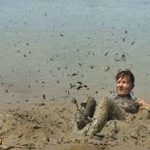 FOXY: Debbie black dressed in mud