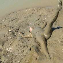 FOXY: Debbie black dressed in mud