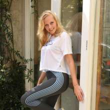 eileenvogel: Eileen soaked in leggings by buckets of water