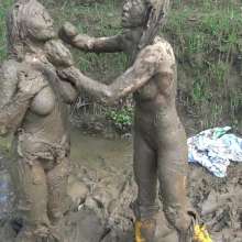 Jayce: Alice's First Outdoor Mud Mucking with Me, Hunters, Hose, falls+fun!