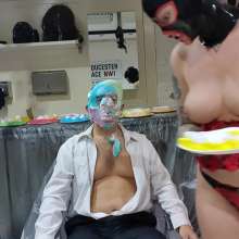 CustardFlanman: Woman Pies Man: Baldie Pies Flanman