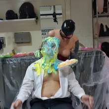 CustardFlanman: Woman Pies Man: Baldie Pies Flanman