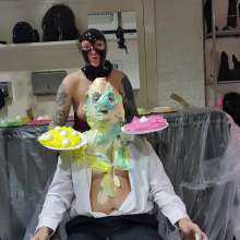 CustardFlanman: Woman Pies Man: Baldie Pies Flanman