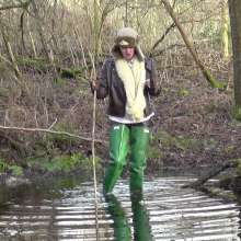 bootedbabes: Ely--Wading in Her Hunter Waders