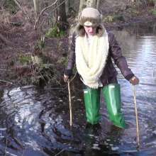 bootedbabes: Ely--Wading in Her Hunter Waders