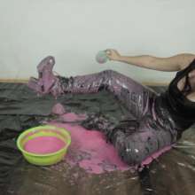 lovingmessy4you: Filling My Boots with Slime in My Leather Pants