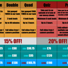 QuizBob: Save up to 20% off an Experience in our gunge tank