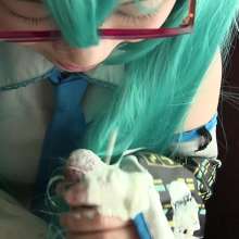 yume nizino: Japanese Girl Hatsune Miku Cosplay Yogurt Bukkake