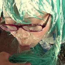 yume nizino: Japanese Girl Hatsune Miku Cosplay Yogurt Bukkake