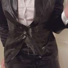MadelineOasis: Silk Jacket, Silk Blouse and Skirt in Shower and Tub
