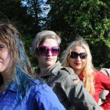 DungeonMasterOne: Three happy girls fully-clothed in the river!