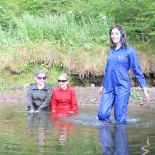 DungeonMasterOne: Three happy girls fully-clothed in the river!