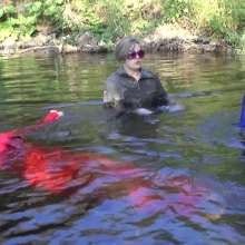 DungeonMasterOne: Three happy girls fully-clothed in the river!