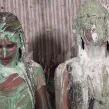 Anglefan: Two beautiful blondes getting messy together