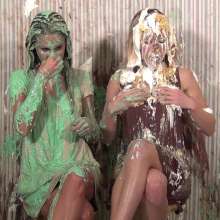 Anglefan: Two beautiful blondes getting messy together