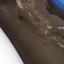 DMarieAllWet: First Time Muddy in White Tee-Shirt and Leggings