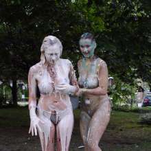 FunFilled Photography: Jackie Gets Pied and Slimed by Her Sister Kat!