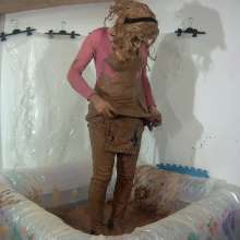 Wetlook Doll: Mud Denim Jumpsuit