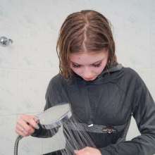 Wet Live Team: Nastya's Clothes and Hair Shone from Getting Wet!