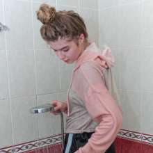 Wet Live Team: Nastya Takes a Pleasant Bath, Washes Hair, She Is in Foam!