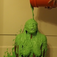 Slimed Models: New Model Lunar Gets the Nasty Green Slime Nude