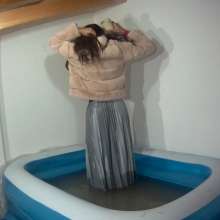 Wetlook Doll: Wet Long Skirt and Fur Coat
