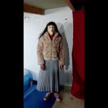 Wetlook Doll: Wet Long Skirt and Fur Coat
