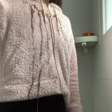 ombreflou: messy fleece jacket