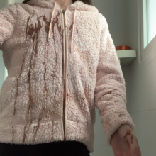 ombreflou: messy fleece jacket