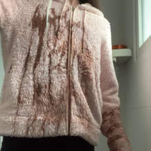 ombreflou: messy fleece jacket