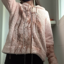 ombreflou: messy fleece jacket