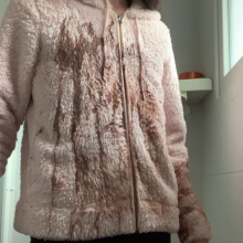 ombreflou: messy fleece jacket