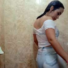 WetPlace: Betty Shower In White Clothes