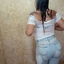 WetPlace: Betty Shower In White Clothes