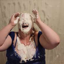 curiousvixen84: Dress, Nylons, Whipped Cream and Slime