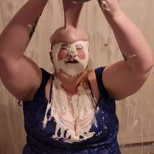 curiousvixen84: Dress, Nylons, Whipped Cream and Slime