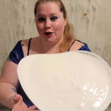 curiousvixen84: Dress, Nylons, Whipped Cream and Slime