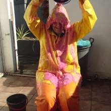 Darkabyss445: Getting My Rainwear Messy with Pink Gunge