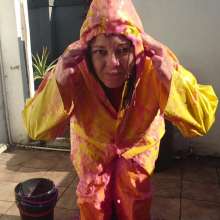 Darkabyss445: Getting My Rainwear Messy with Pink Gunge