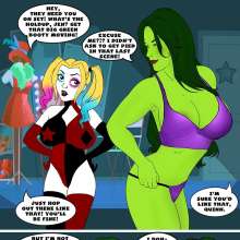 rtgdes1gner: She Hulk and Harley Quinn comic.