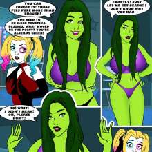 rtgdes1gner: She Hulk and Harley Quinn comic.