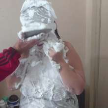 Darkabyss445: Leather Dress and Pies to the Face