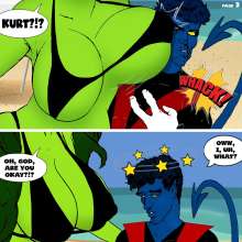 rtgdes1gner: Comic of SheHulk and mj enjoying the beach.