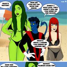 rtgdes1gner: Comic of SheHulk and mj enjoying the beach.