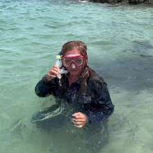 Wet_look_elena: Snorkling Wearing Denim in the Sea