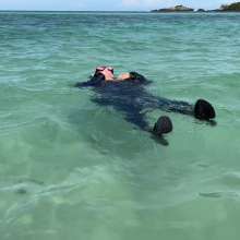 Wet_look_elena: Snorkling Wearing Denim in the Sea