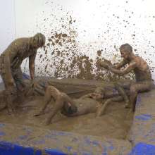 WamtasticUK: Ste and Freddie Singlet Wrestling in the Mud Pit