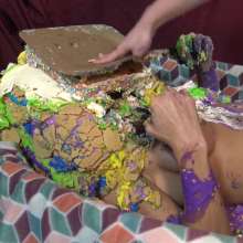 Jayce: The Encasement Challenge!  Massive Mess Mountain... did I live up?