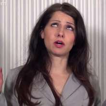 Anglefan: New Hannah Perez video!  Pied in a business suit!